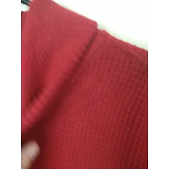 Old Navy Woman L Sweater Turtleneck Red Waffle Knit Pullover Casual Cabin Core - Picture 3 of 8